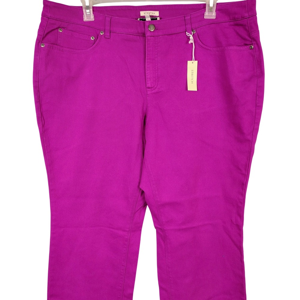 Jones New York Sport Woman 20W Deep Orchid Slim Bootcut Stretch Pants